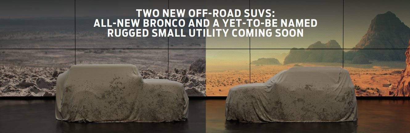 Ford Bronco Sport "Baby Bronco" Teased, Compare to 2020 Bronco Ford Bronco and Baby Bronco