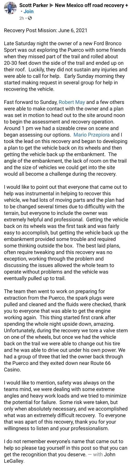 Ford Bronco Sport Bronco Sport rolls 20-30 feet off trail, manages to protect occupants Screenshot_20210607-123926_Facebook