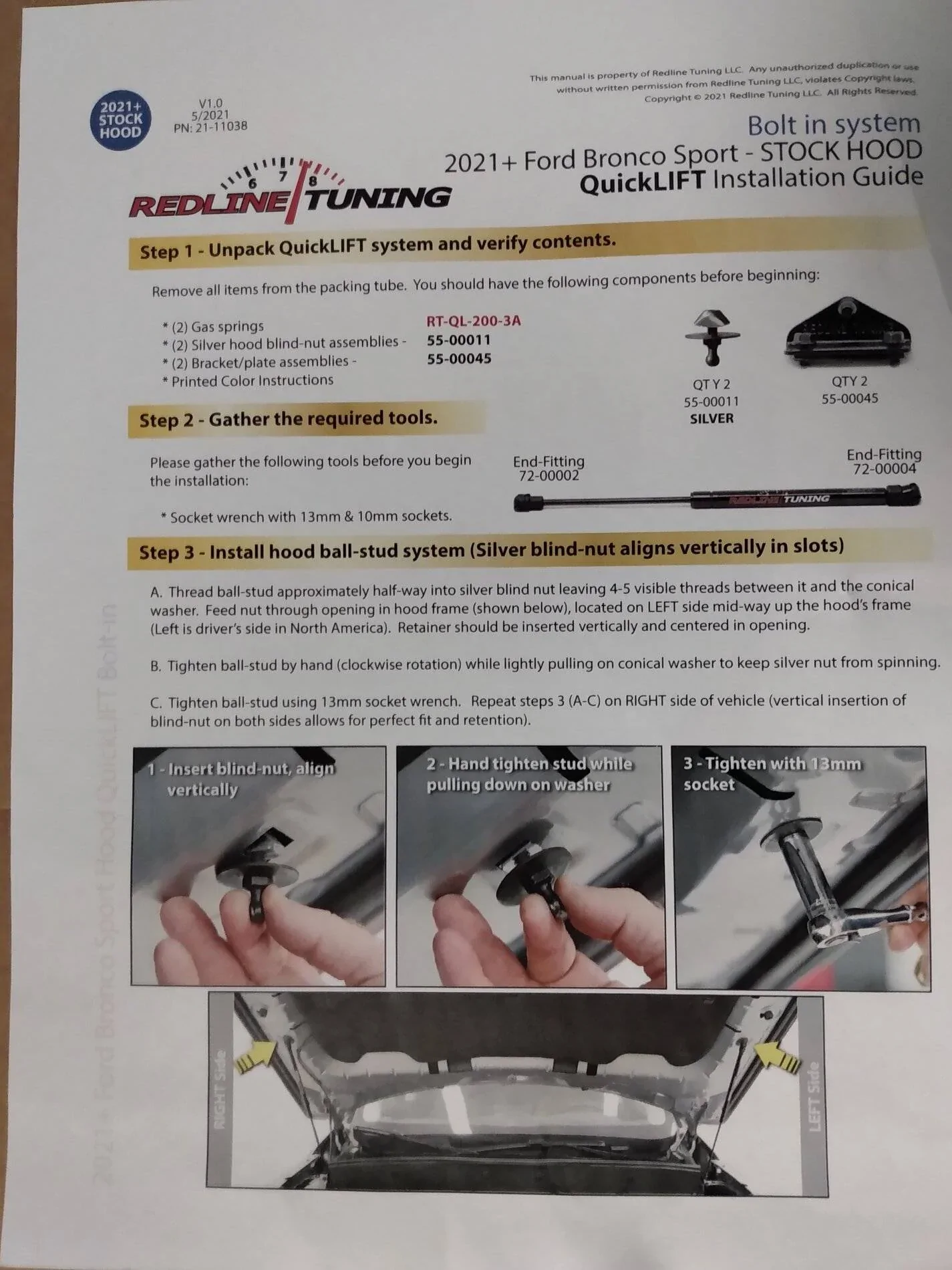 Ford Bronco Sport Hood Shocks installed IMG_20210626_145843811