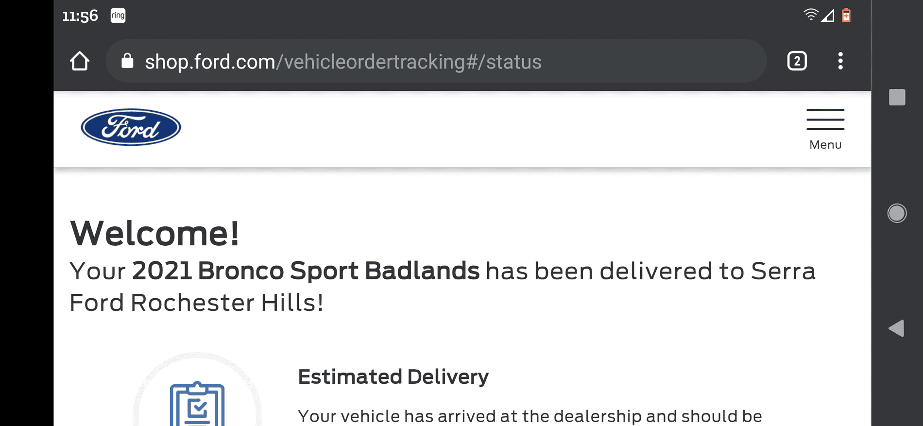 Ford Bronco Sport Waiting room Screenshot_20210630-115648