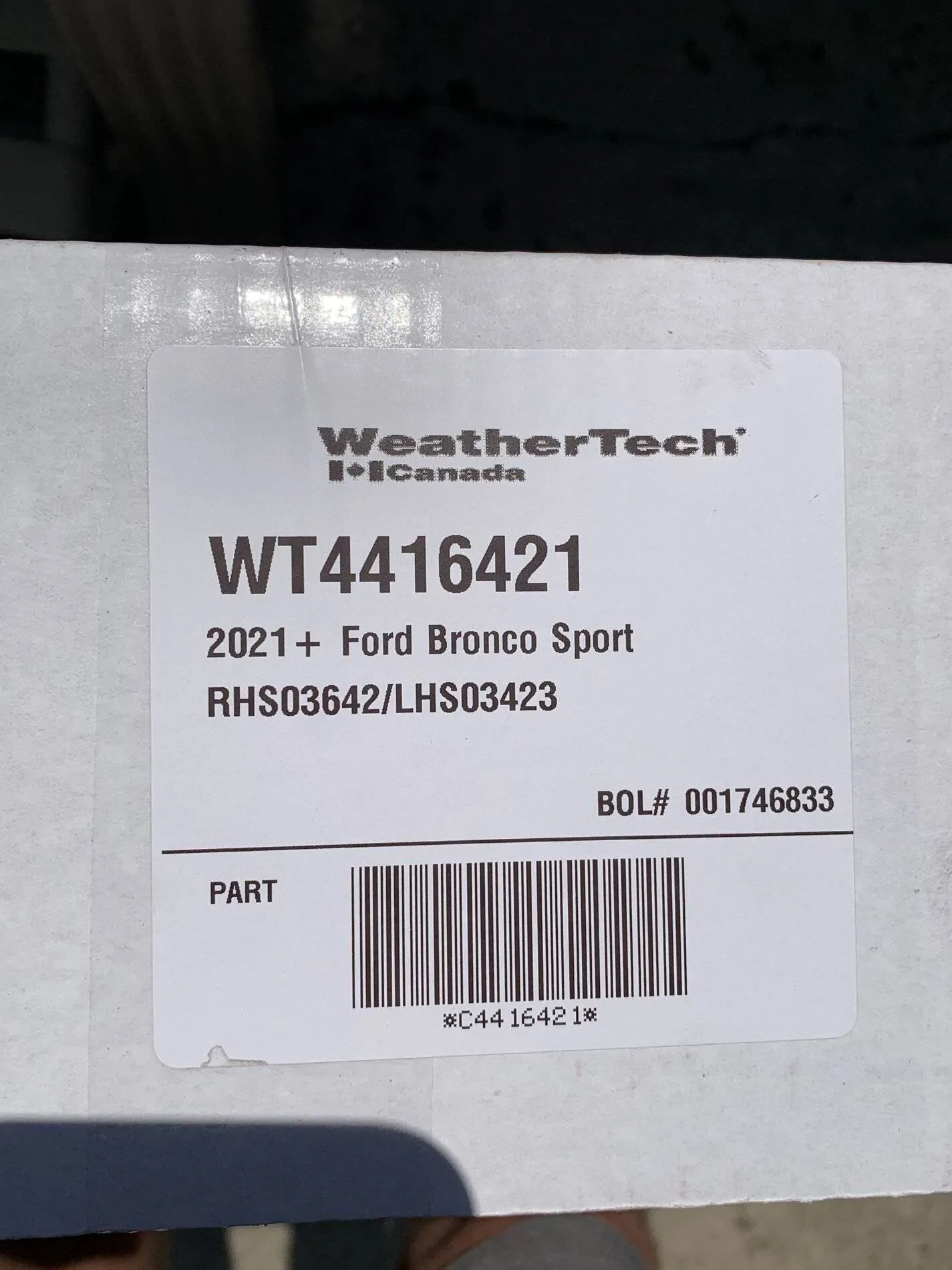 Ford Bronco Sport WeatherTech Front Floor Mats Installed 00506250-5158-46F3-BB7E-F264466A1AE2