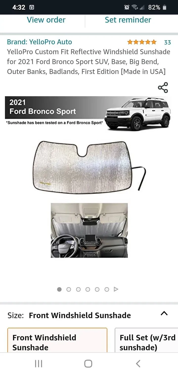Ford Bronco Sport WeatherTech Sunshade vs Ford Sunscreen Screenshot_20210714-163241_Chrom