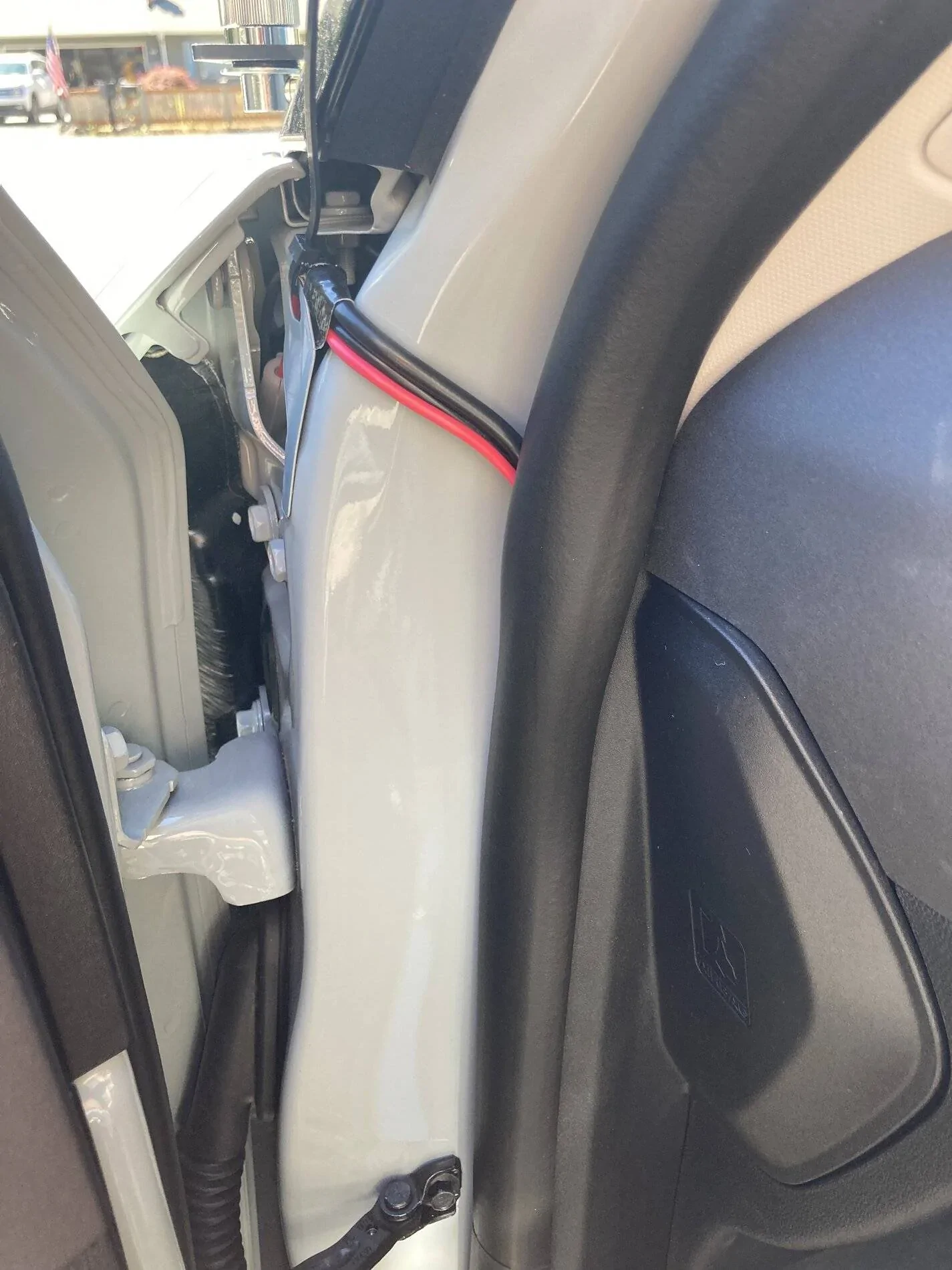 Ford Bronco Sport Transceiver Installation thread  (Ham, CB, GMRS). Radio unit and antenna installation on Bronco Sport Cables routed behind weather stri