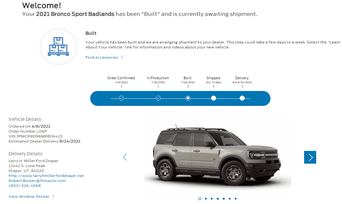 Ford Bronco Sport Waiting room 1627317598395