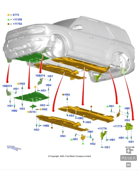 Ford Bronco Sport Oil Change BS under body deflectors 