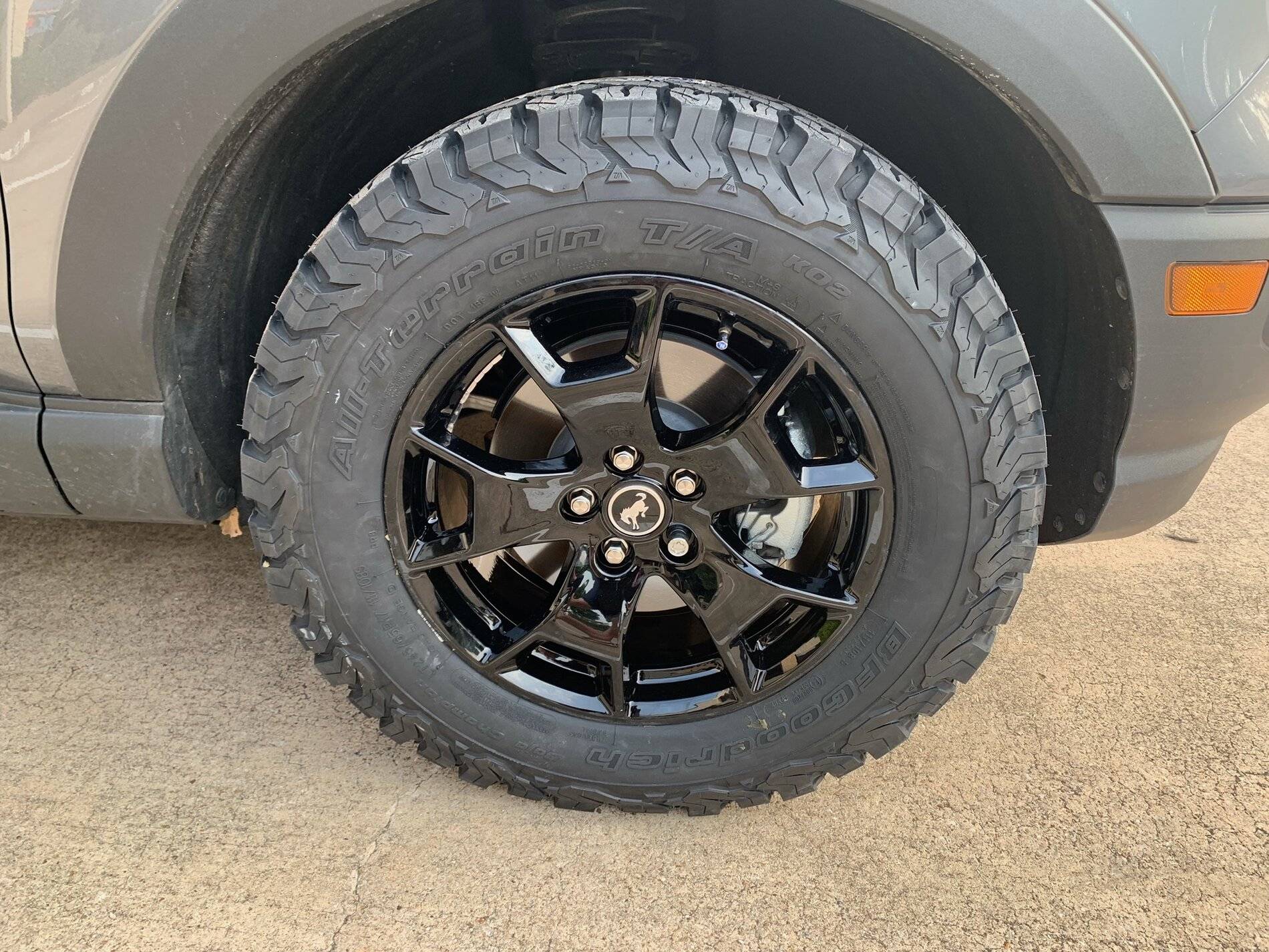 Ford Bronco Sport Powdercoated stock wheels and mounted BFG KO2 - 245/65r17 tires image8