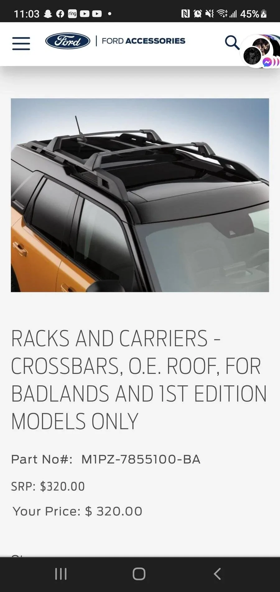 Ford Bronco Sport Yakima cross bars Ford OEM install help Screenshot_20210903-230336_Chrom