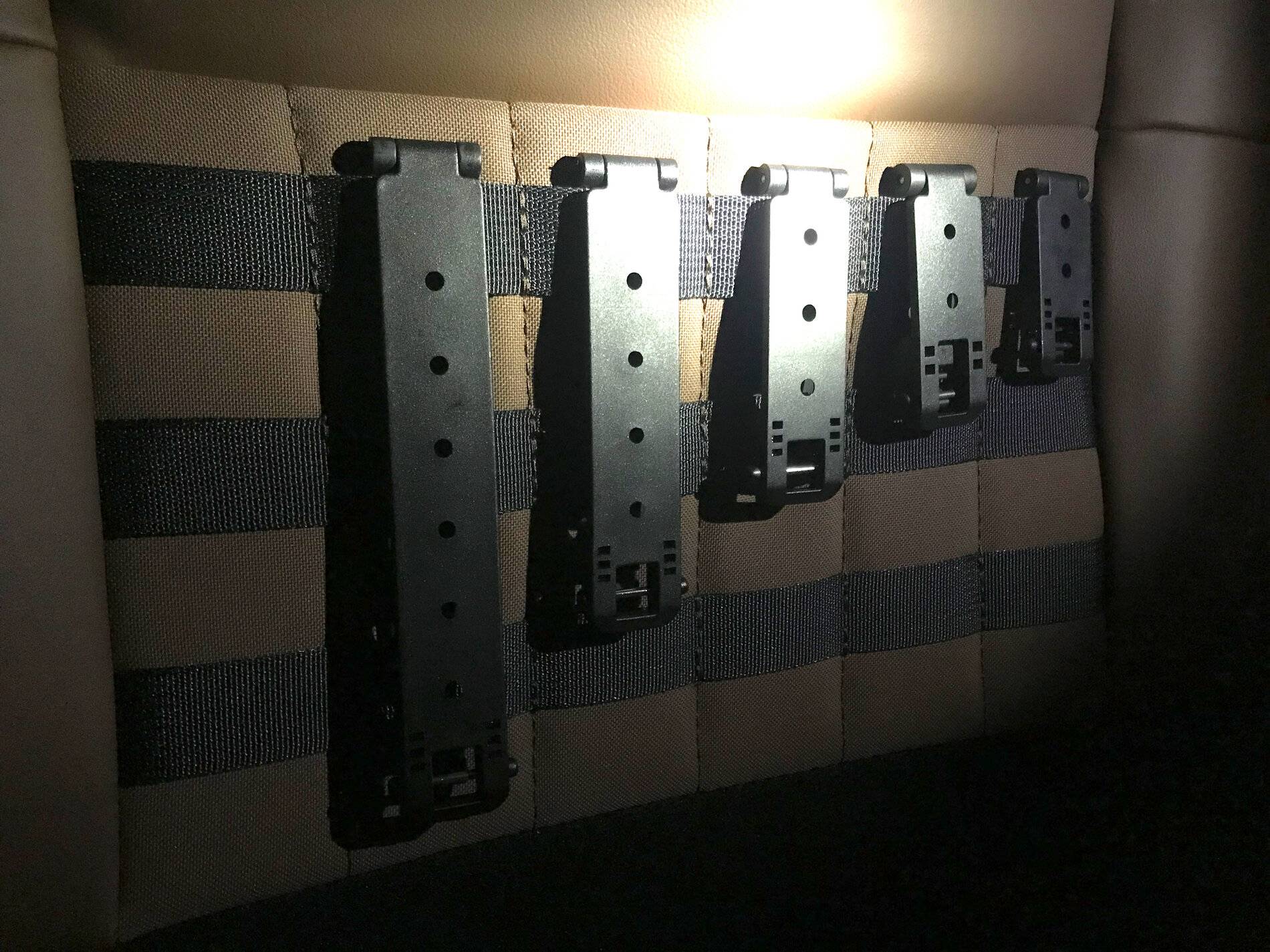 Ford Bronco Sport MOLLE Web (back of front row seats) Sizing Reference Pictures using MOLLE-Lok® connectors IMG_7414