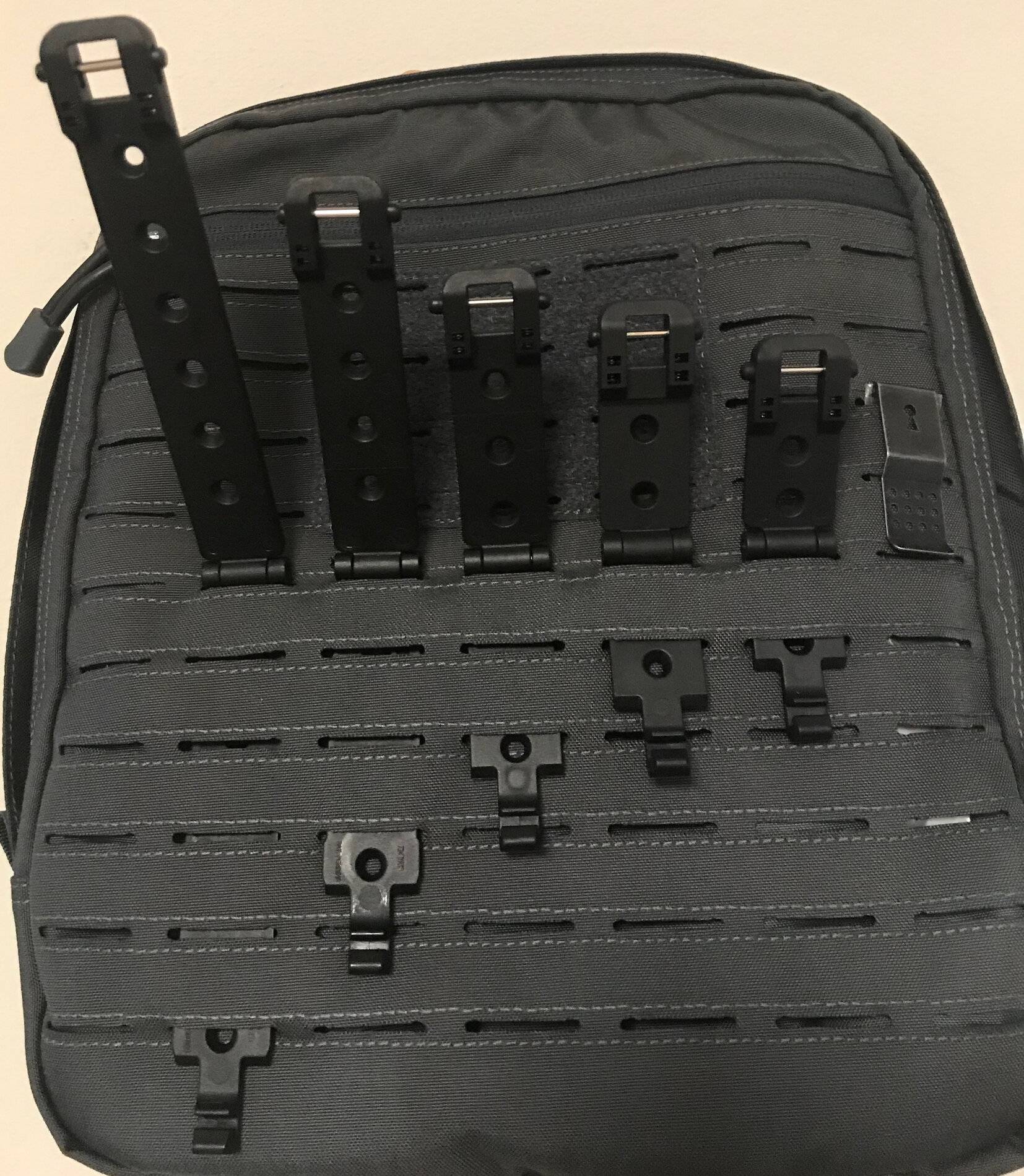 Ford Bronco Sport MOLLE Web (back of front row seats) Sizing Reference Pictures using MOLLE-Lok® connectors IMG_7430