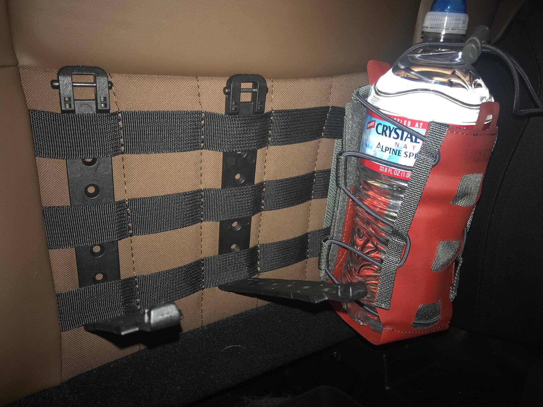 Ford Bronco Sport MOLLE Web (back of front row seats) Sizing Reference Pictures using MOLLE-Lok® connectors IMG_7440