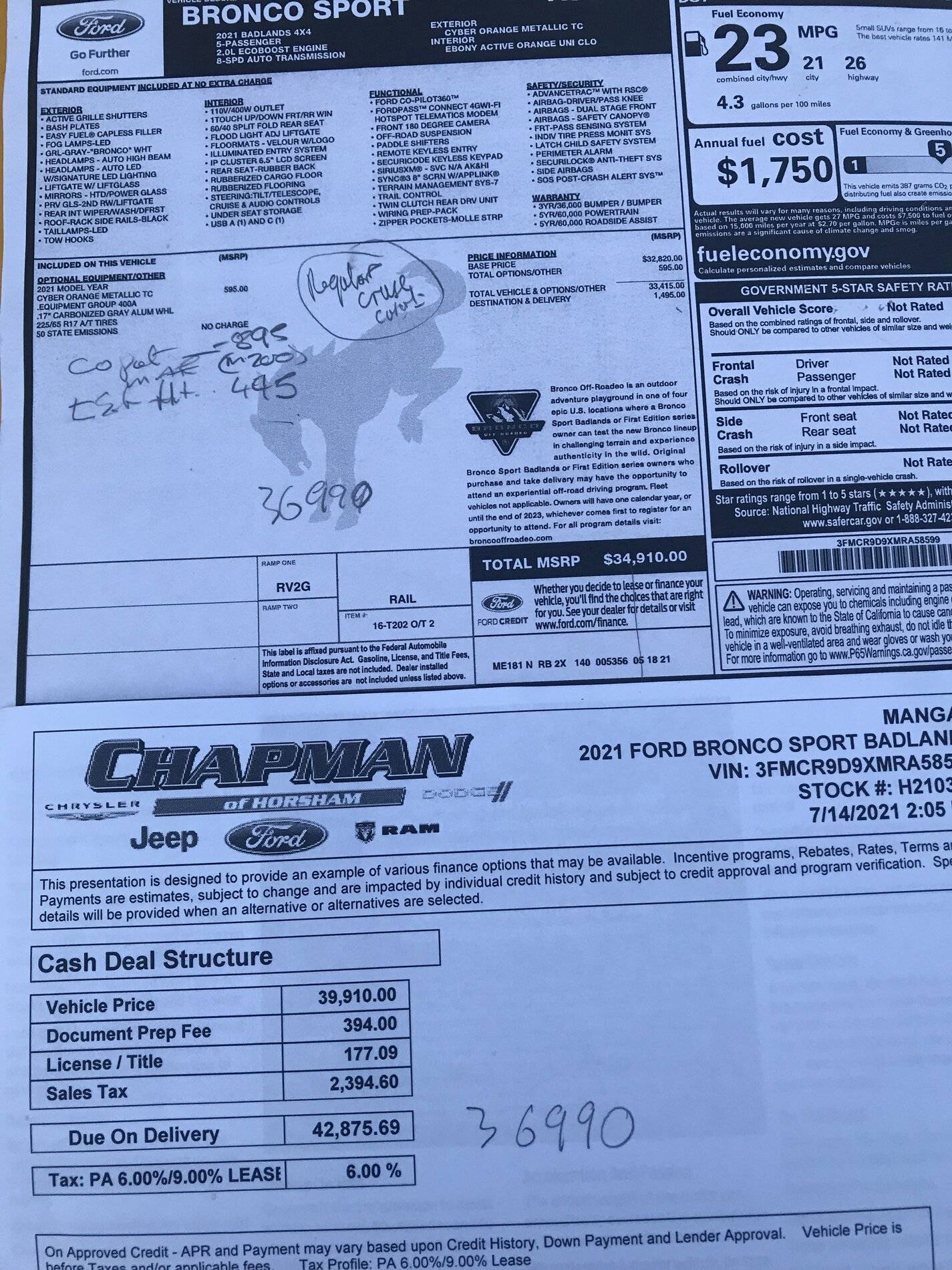 Ford Bronco Sport Dealer-mark up on existing customer orders 126D83A5-9D69-4C1F-8AE9-4B912DCCAC90