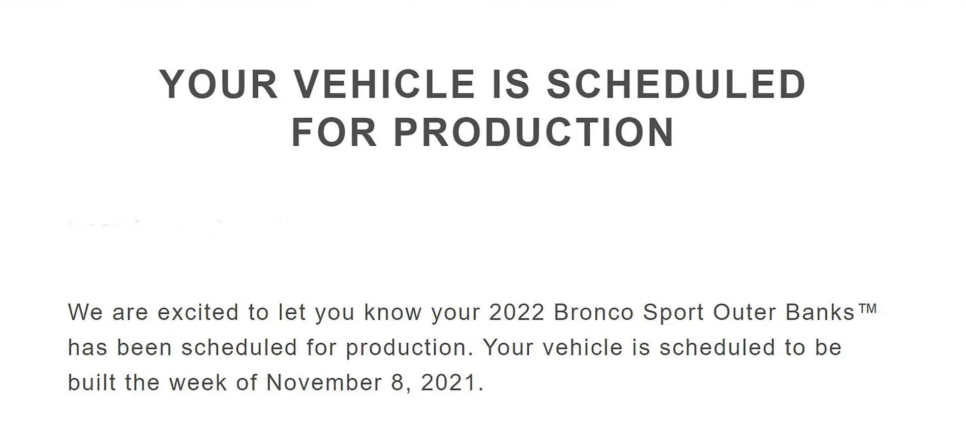 Ford Bronco Sport 2022MY Bronco Sport Dates: Order Acceptance, Scheduling and Production Start bs