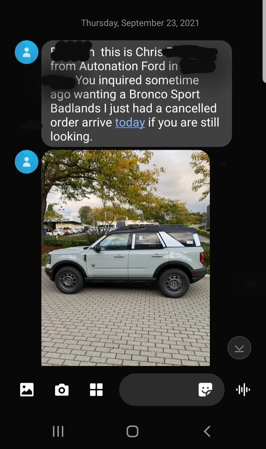 Ford Bronco Sport Lucked out today 20211022_150119[1]