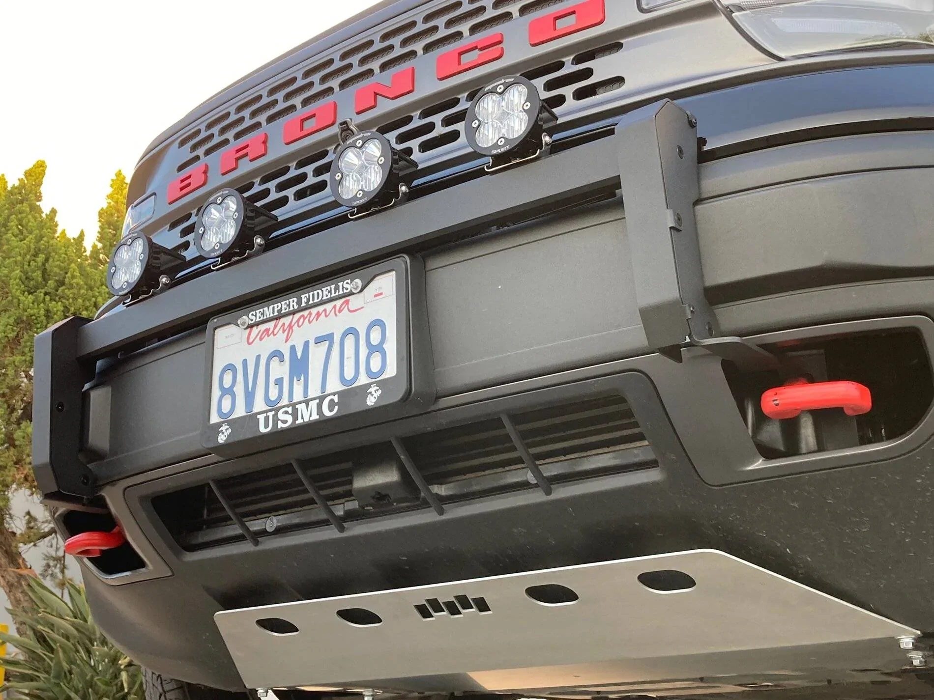Ford Bronco Sport Rally Innovations light bar and skid plate installed on Bronco Sport IMG_29951