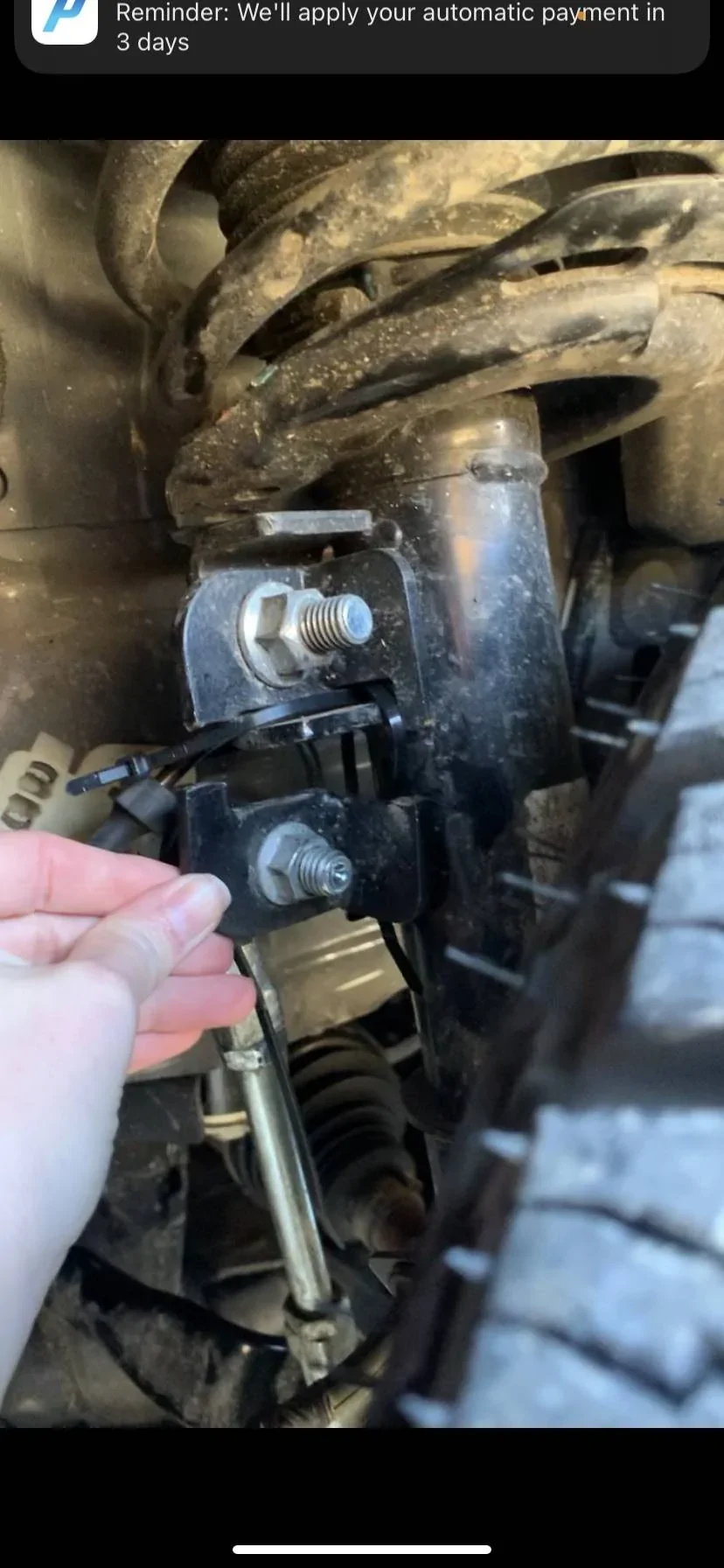 Ford Bronco Sport Rough country lift kit: Snapped/bent sway bar drop bracket FE740827-EDAD-42AB-BA35-3CF01EC7E542