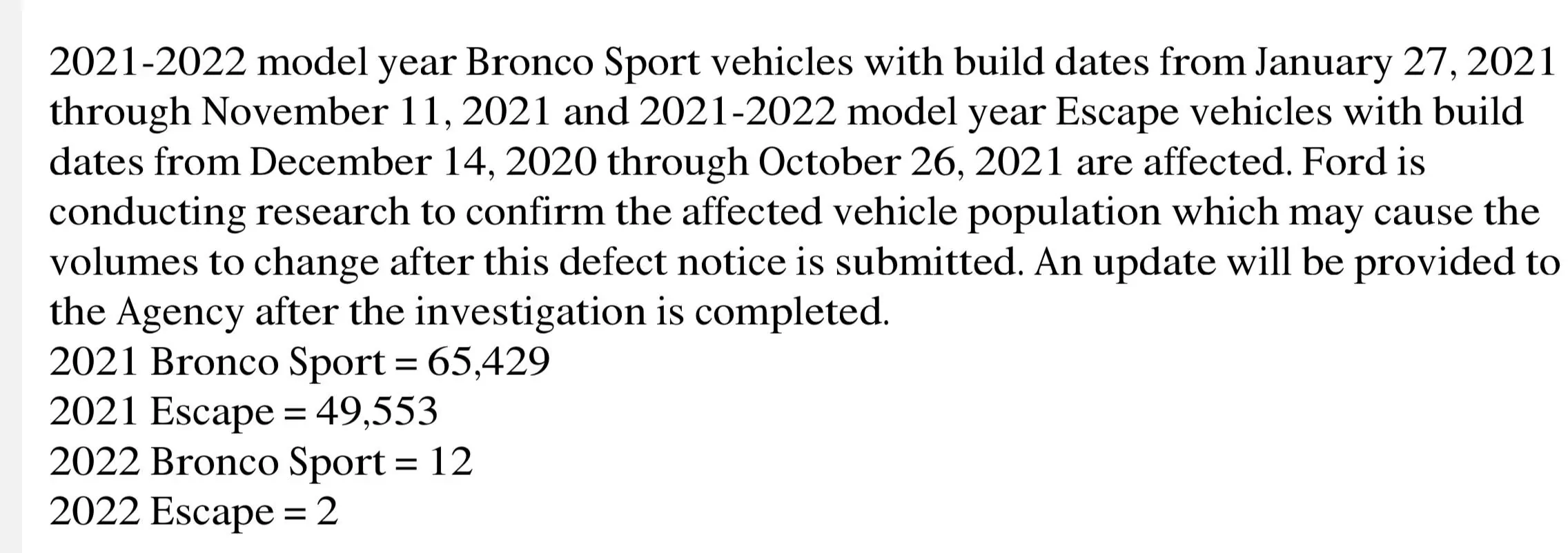 Ford Bronco Sport Ford Recalling Bronco Sports and Escapes Due to Defective Rear Brake Pads CF067201-1DE3-4C7C-9D4C-D17D0FD049A6