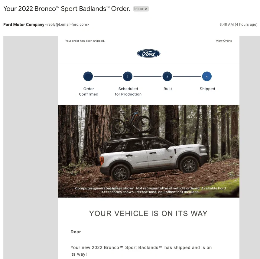 Ford Bronco Sport 2022MY Bronco Sport Dates: Order Acceptance, Scheduling and Production Start Screen Shot 2021-12-07 at 8.48.36 AM