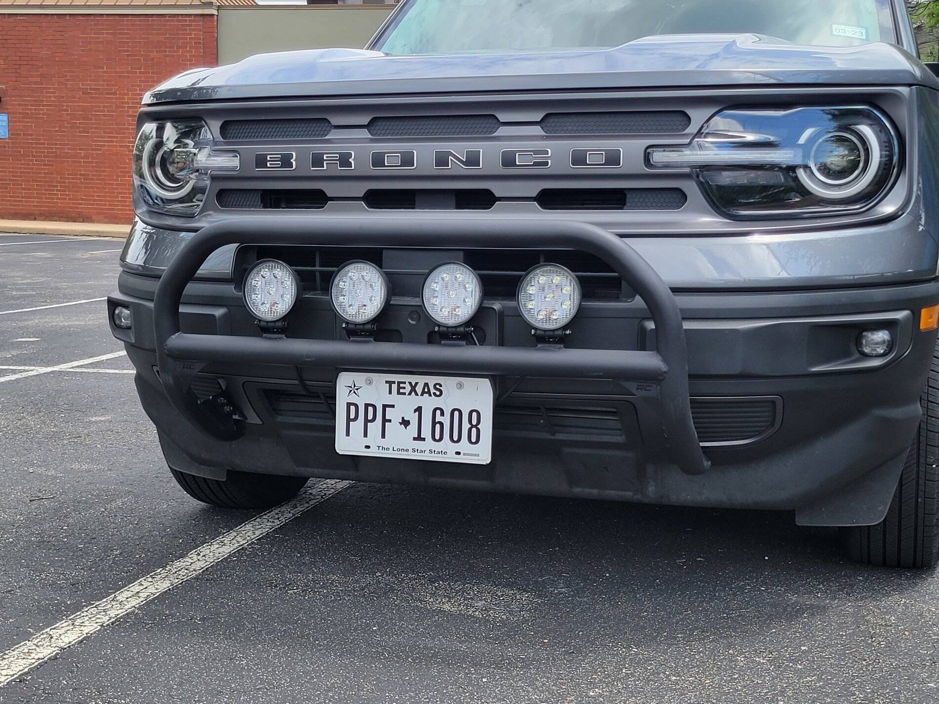 Ford Bronco Sport bracket to relocate front plate after nudge bar 1639615687974