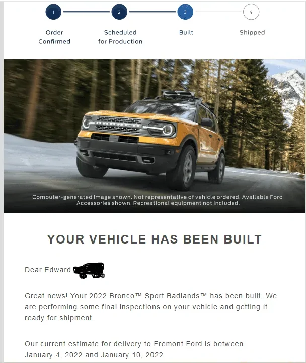 Ford Bronco Sport Weekly Roll Call on Production (Week of 1/03/2021) 1639790212677