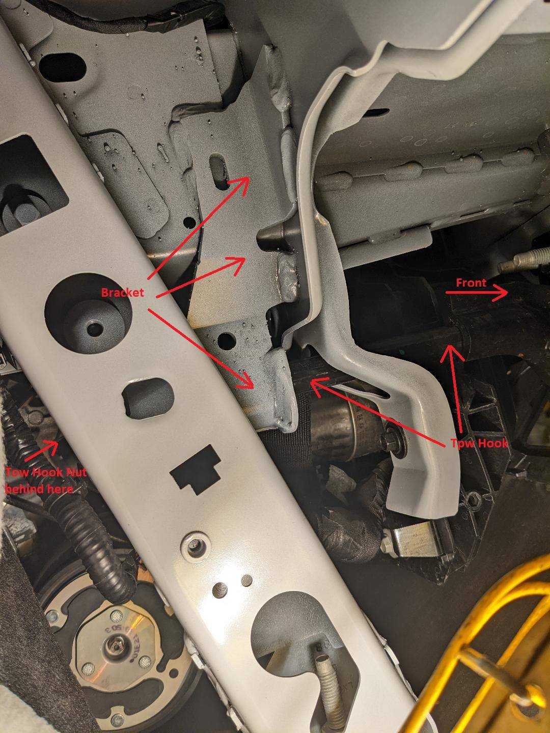 Ford Bronco Sport Big Bend Tow Hooks Tow Hook Bracket Annotated