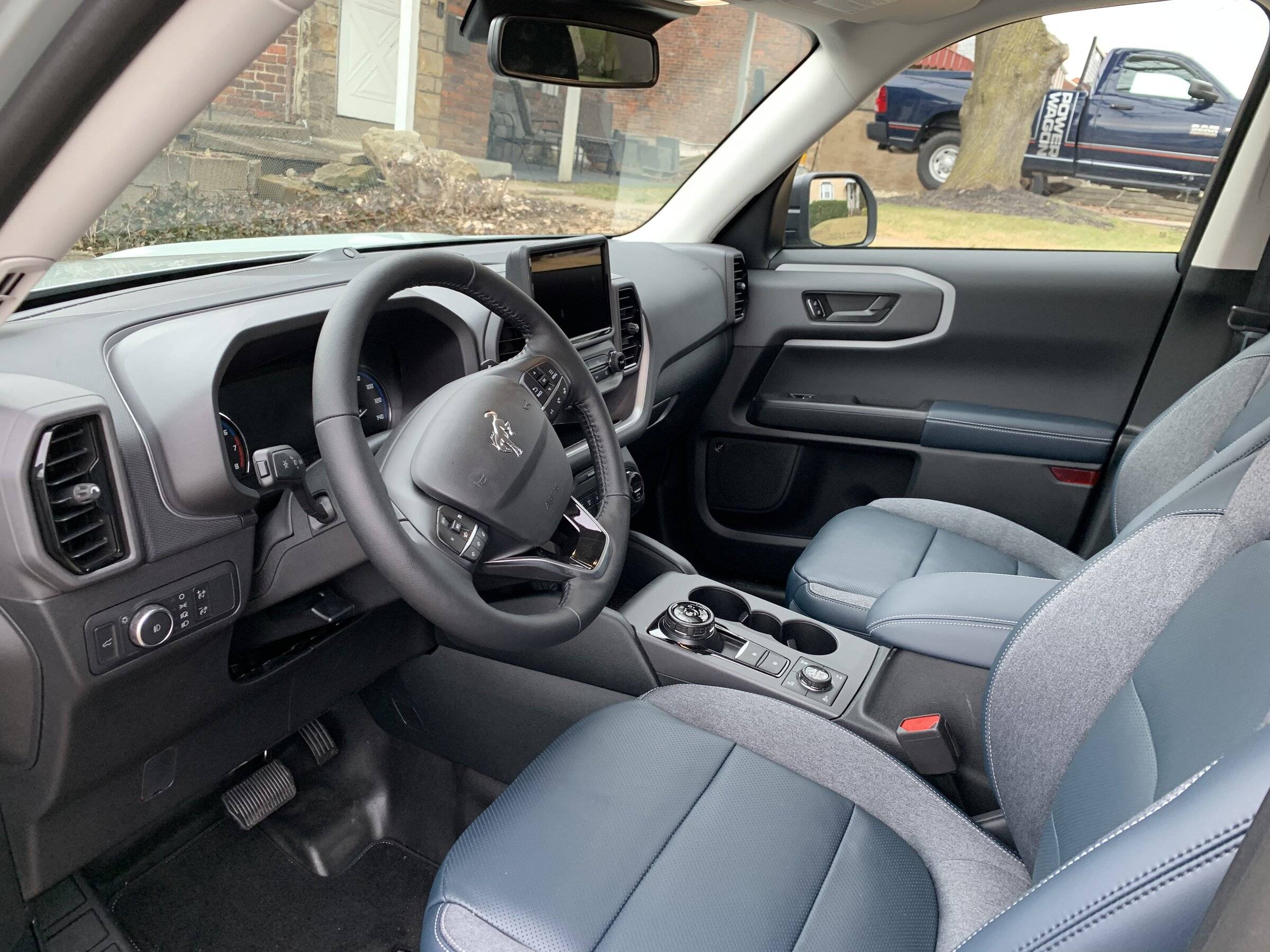 Ford Bronco Sport what type of upholstery is used along with the leather on the premium package seats? BFA89515-EF97-42D4-9AC5-D89548B2D35B