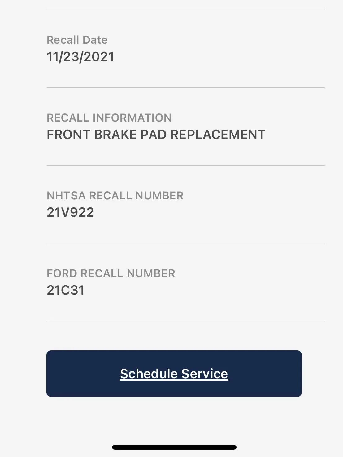 Ford Bronco Sport Recall 21C31 IMG_0001