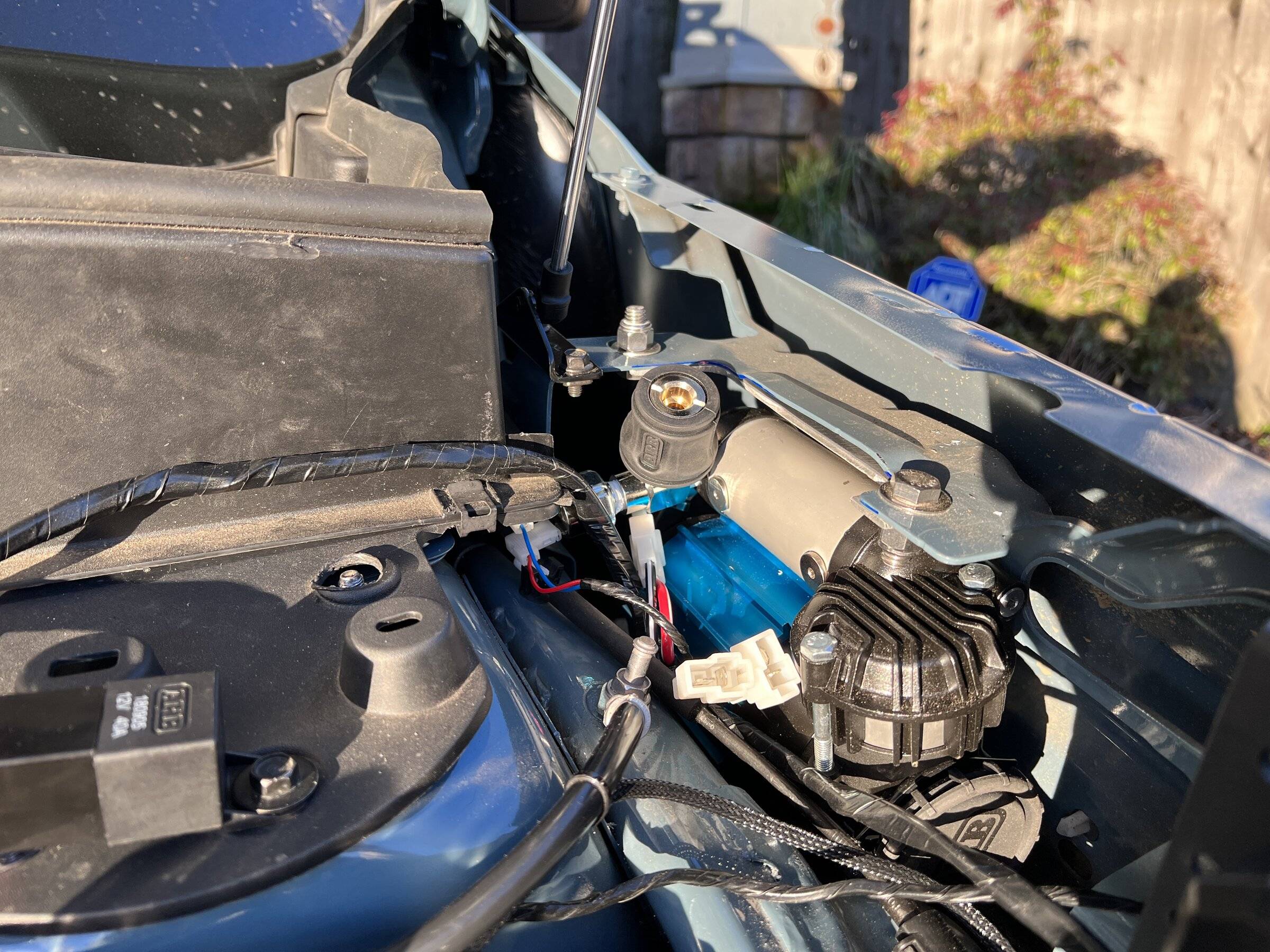 Ford Bronco Sport ARB On-Board Air Compressor installed in Bronco Sport underhood engine compartment D165077D-947F-4A35-AA7F-9A2D13562D44