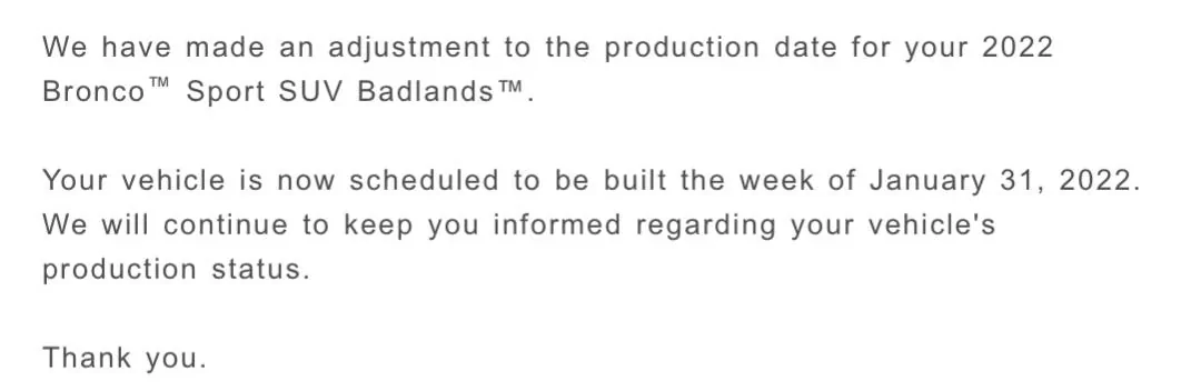Ford Bronco Sport Anyone who ordered in November received a production date yet? 0BD3085E-7869-4AF0-B541-5B20CB14B72F