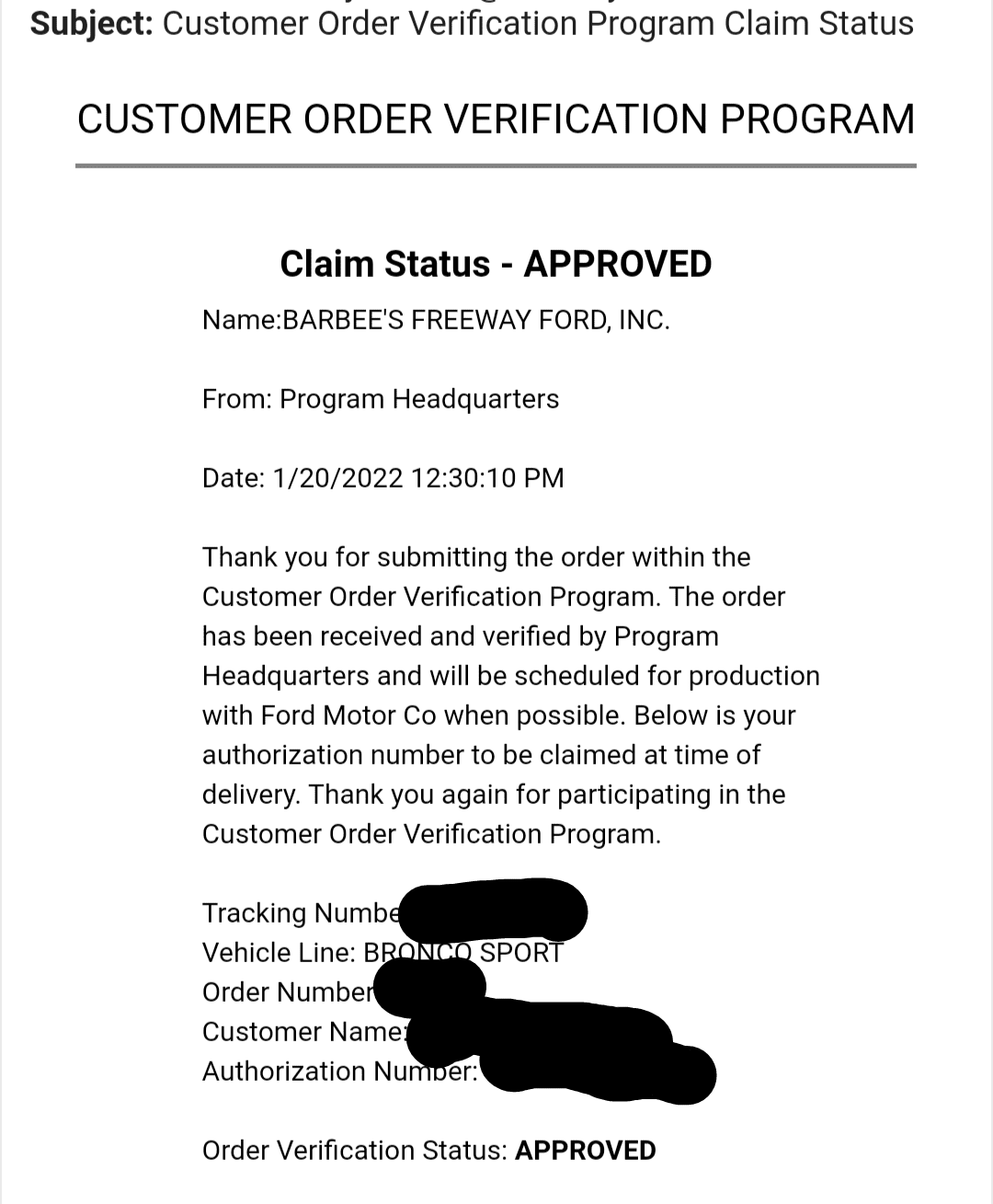 Ford Bronco Sport Order a bronco spot Screenshot_20220120-181300-485