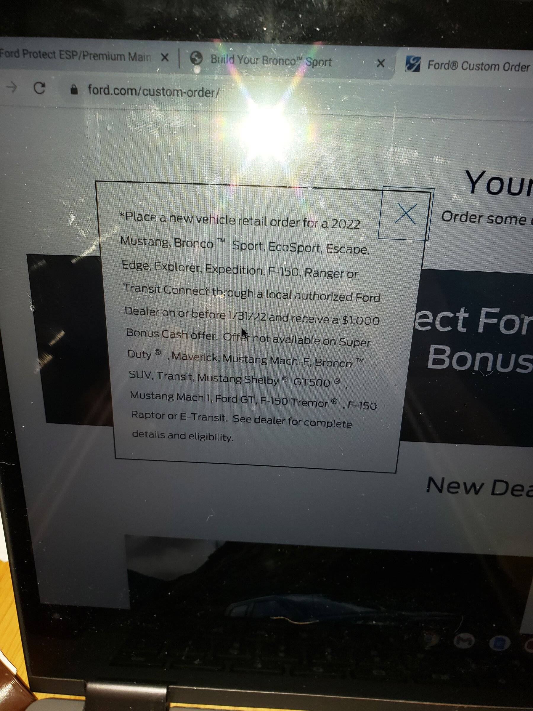 Ford Bronco Sport Preorder Discount Incentive 20220104_151435