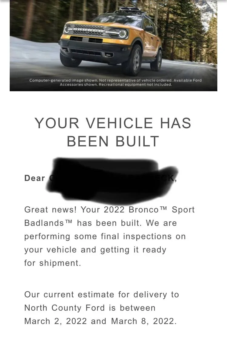 Ford Bronco Sport 1/31 Production Date 4C0A1376-D865-4D2C-B250-329B5A84C256