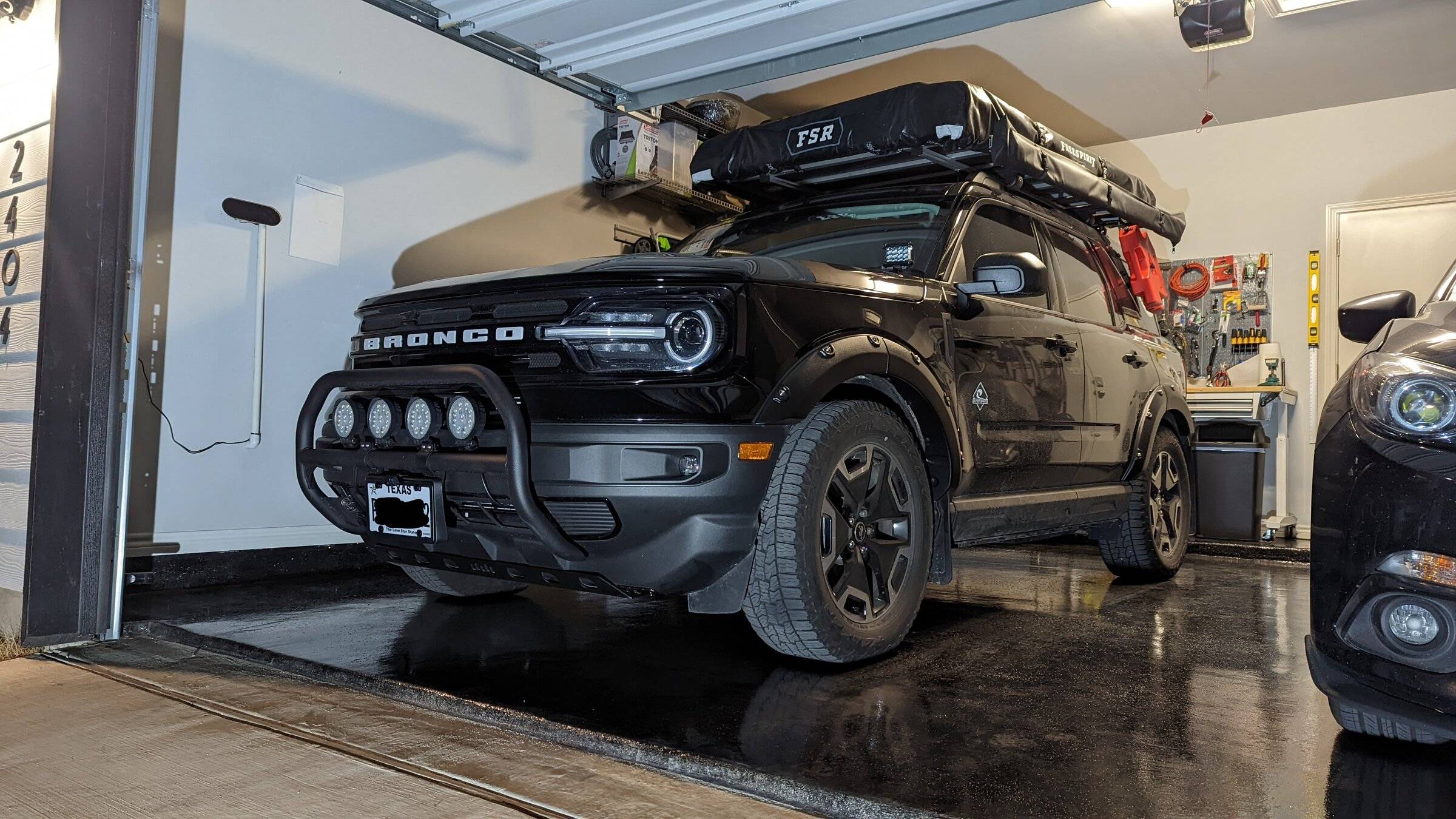 Ford Bronco Sport Rally Innovations light bar and skid plate installed on Bronco Sport PXL_20220220_023214440~2