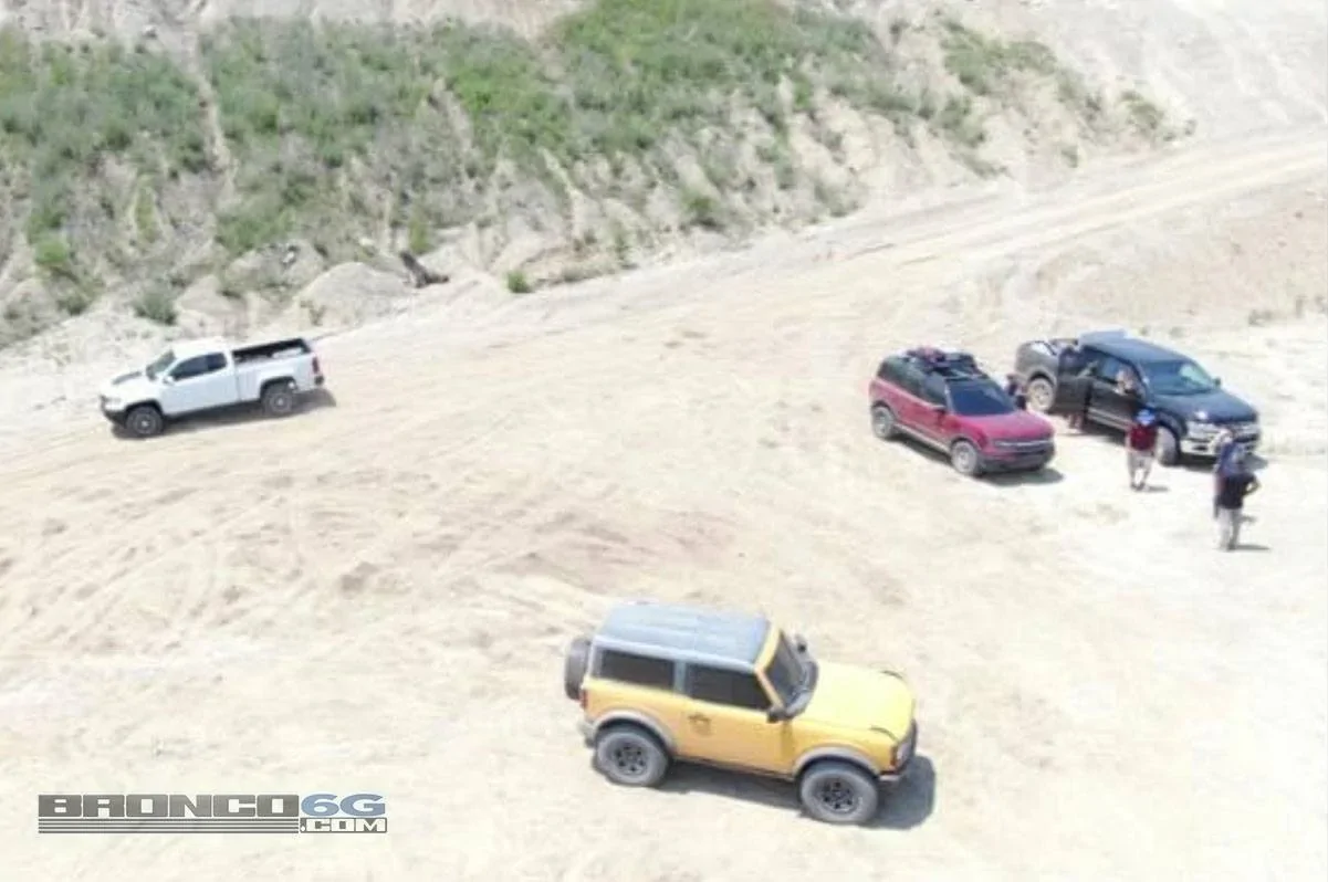 Ford Bronco Sport Uncovered Bronco Sport and 2-Door Bronco Spied in the Sand with Overhead Drone! 2021-broncos-testing-drone-jpg