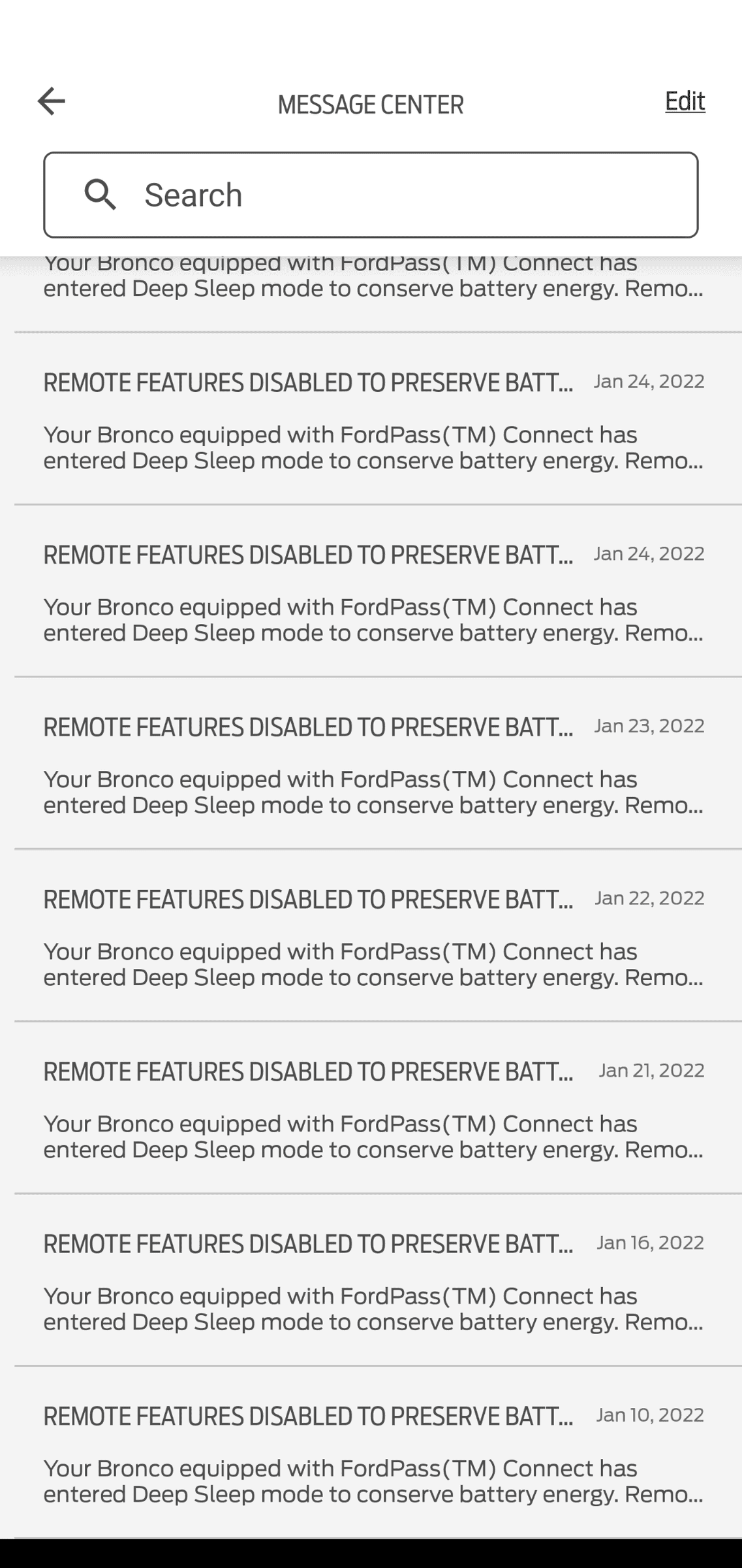 Ford Bronco Sport Remote features disabled Screenshot_20220302-070907