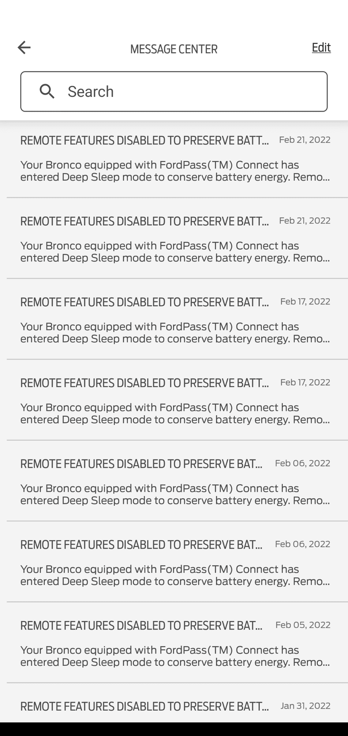 Ford Bronco Sport Remote features disabled Screenshot_20220302-070840