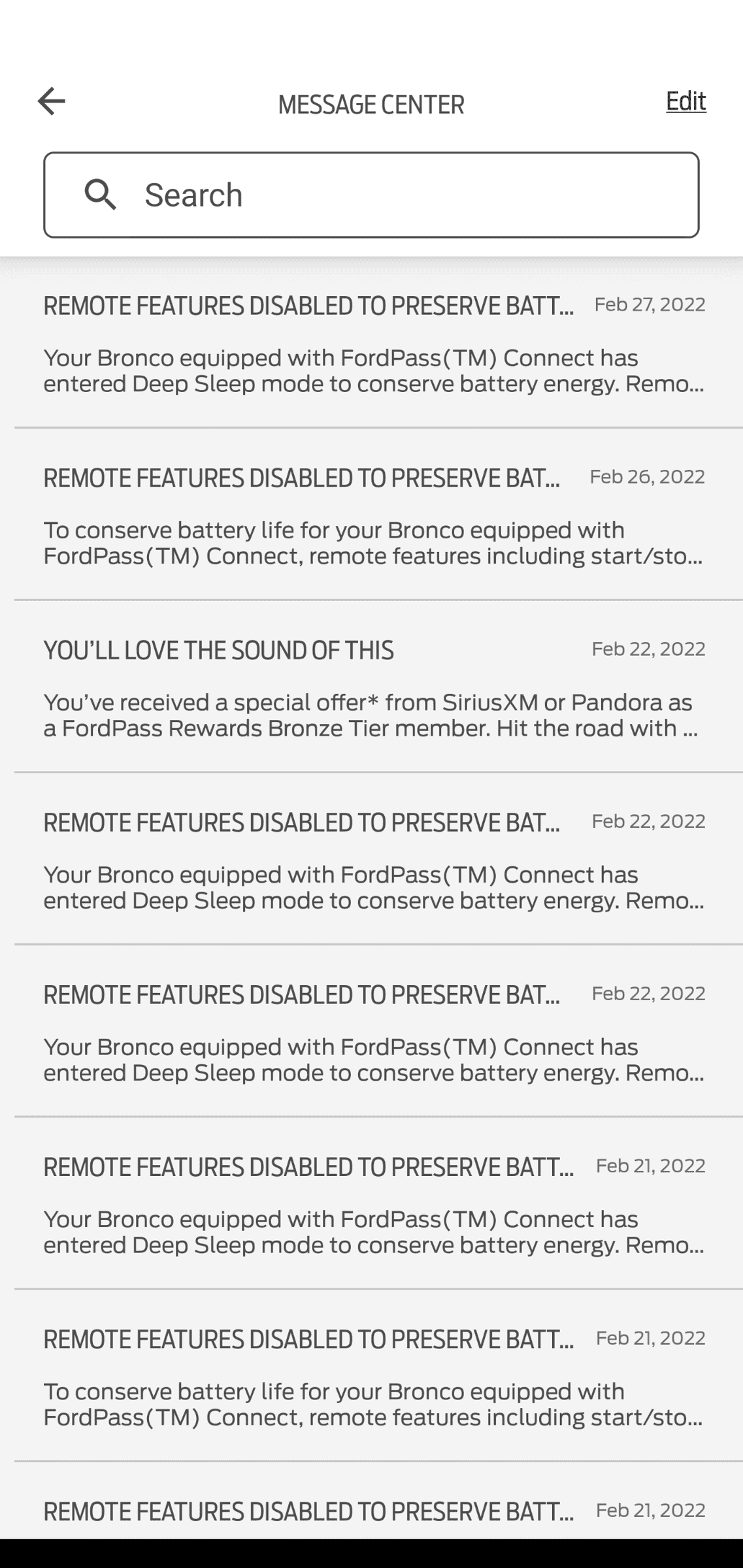 Ford Bronco Sport Remote features disabled Screenshot_20220302-070826