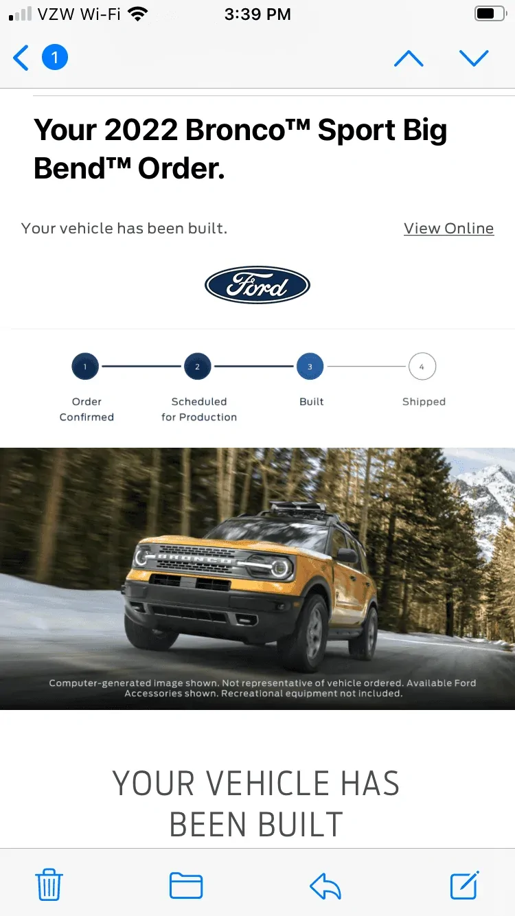 Ford Bronco Sport February production date 54664914-974F-4E28-B506-C41CD52EA43C