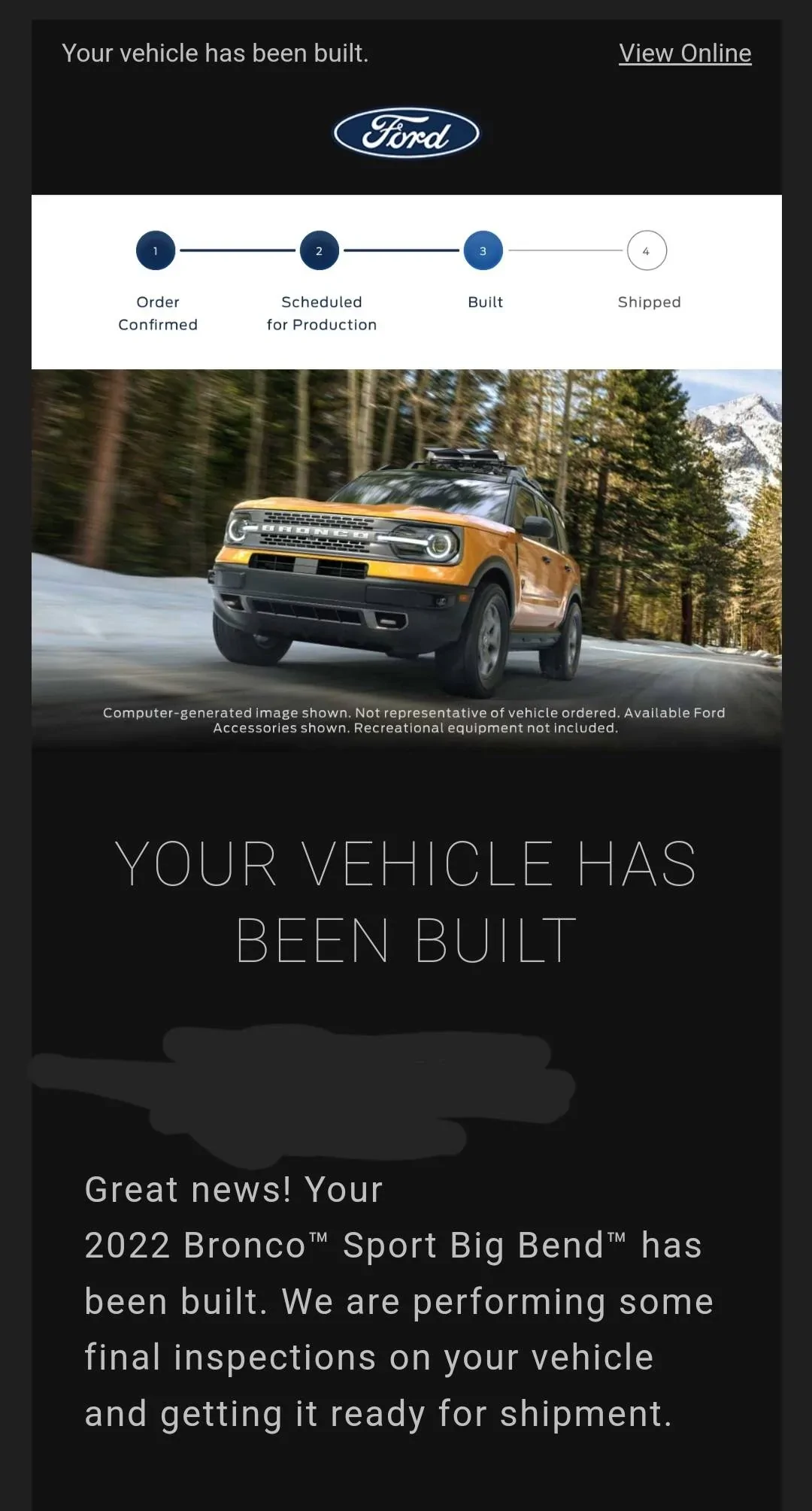 Ford Bronco Sport February production date Screenshot_20220304-200406_Gmail