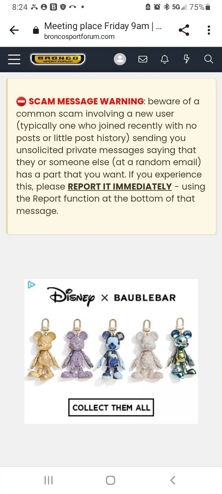 Ford Bronco Sport What is scam warning for new users on here? Screenshot_20220308-202420_Chrom