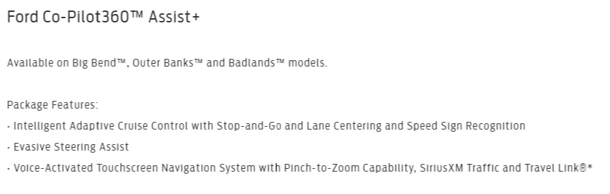 Ford Bronco Sport Waiting room AssistPlus