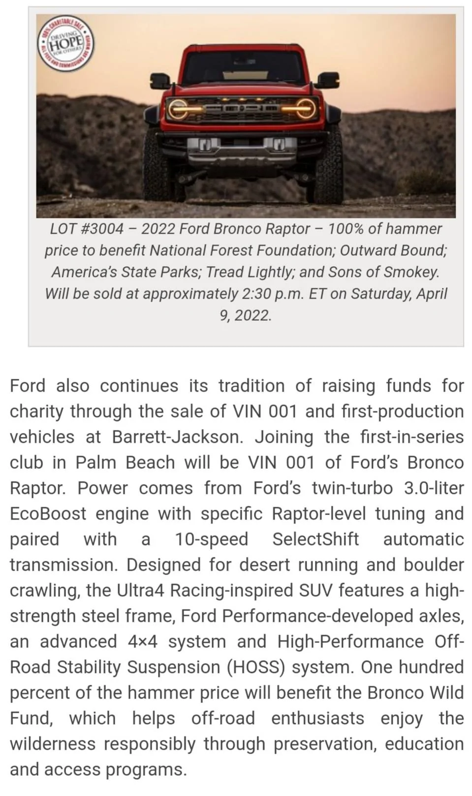 Ford Bronco Sport Bronco Raptor VIN 001 Screenshot_20220321-160115_Gallery