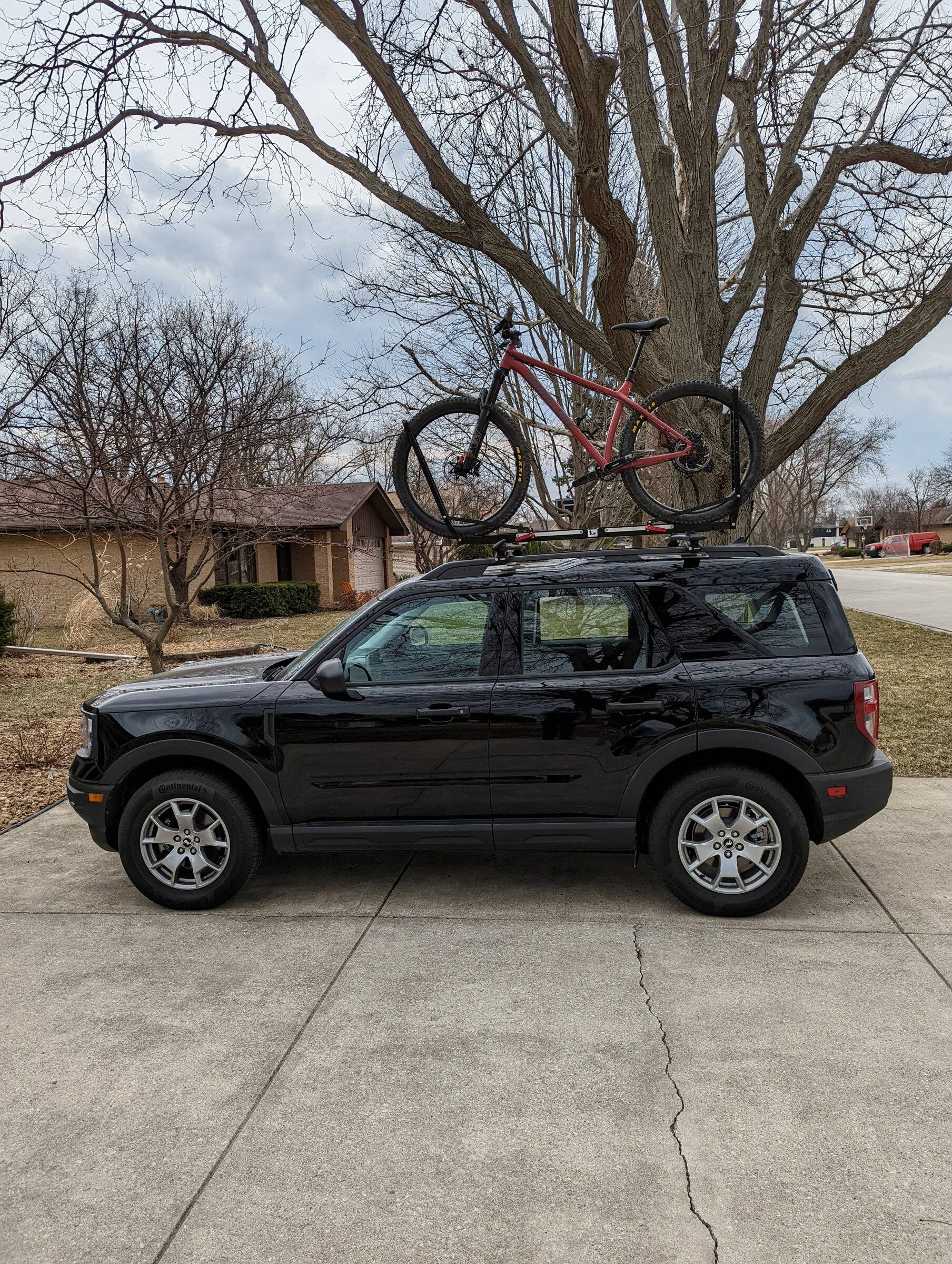 Ford Bronco Sport I do not recommend roof mounted bike racks. Hitch mounted rack is the way to go. PXL_20220318_145130700