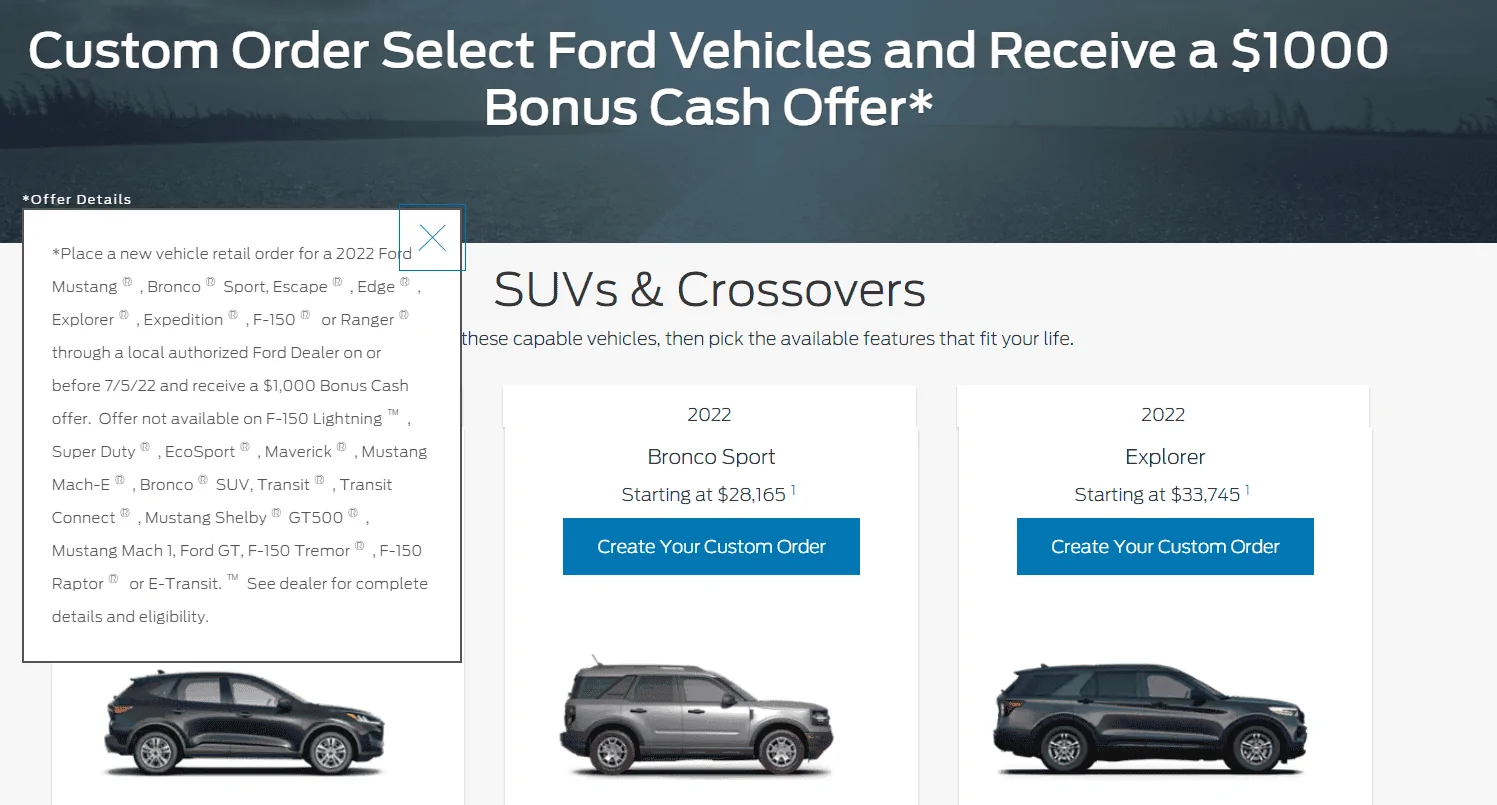 Ford Bronco Sport Picked up BS BL today.  Dealer claimed $1,000 order incentive did NOT apply to Bronco Sport! Screenshot (4)