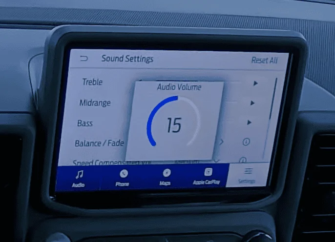 Ford Bronco Sport Has anyone attempted to change the on-screen Volume display? 2021 Ford Bronco Sport – 6-speaker Sound System Test _ Android Auto & Apple CarPlay 2-55 scr