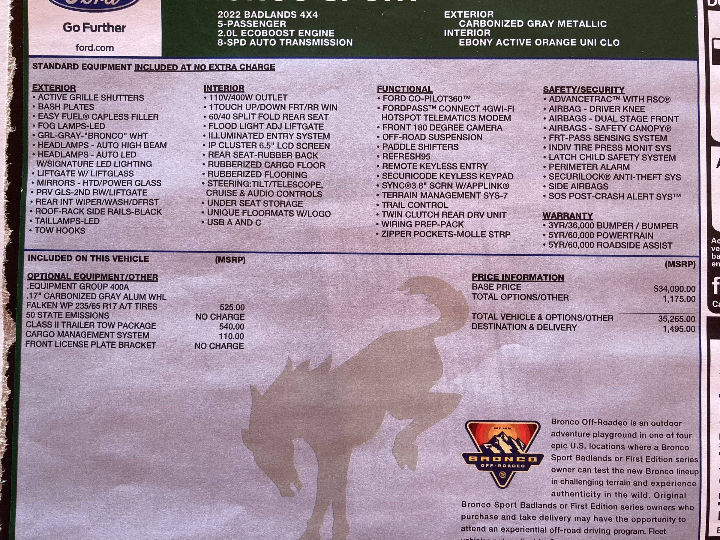 Ford Bronco Sport Questions about window sticker B40D8DB8-16D2-4F03-8223-7D268DD4A539