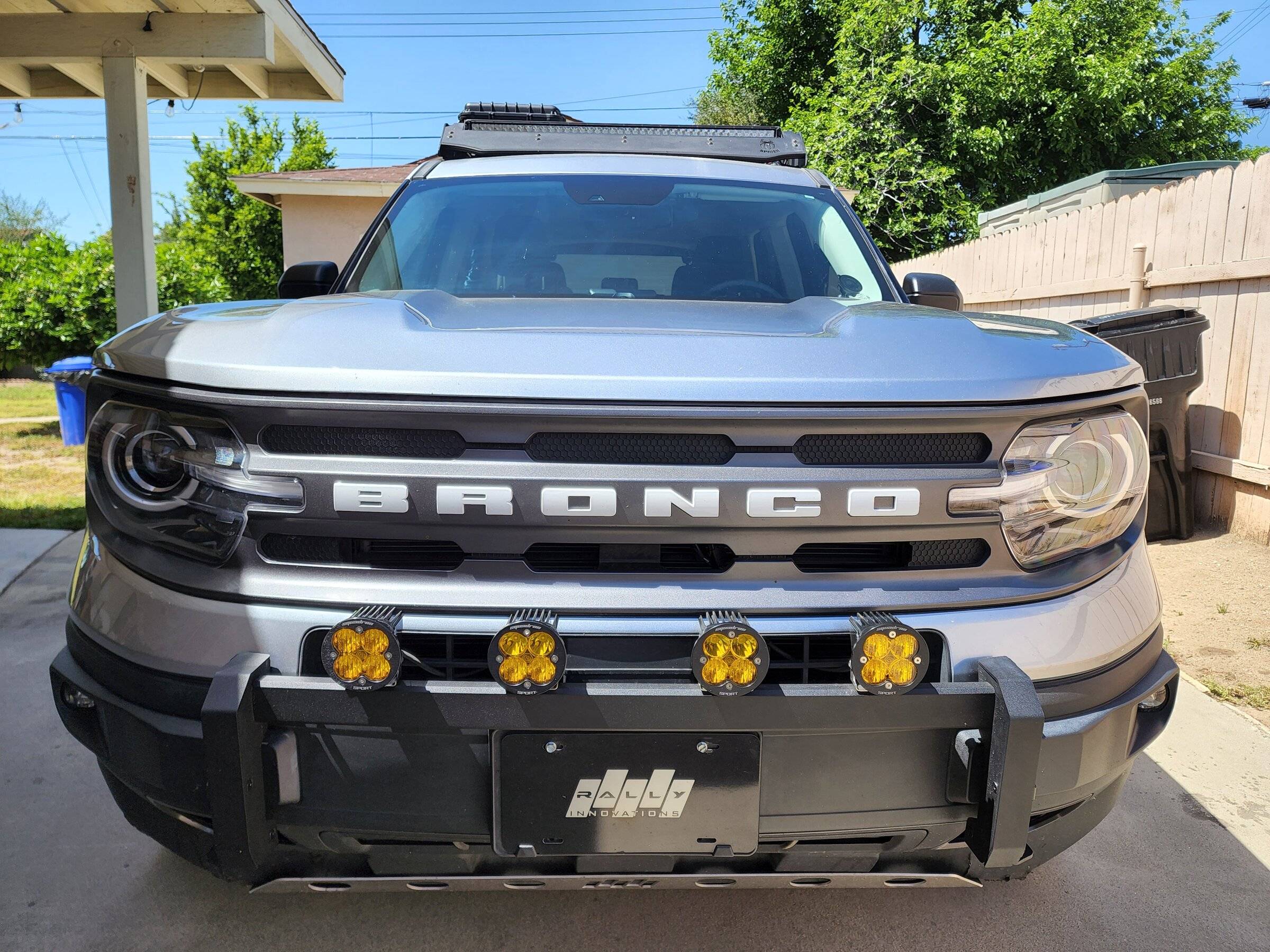 Ford Bronco Sport Rally Innovations light bar and skid plate installed on Bronco Sport 20220407_131421