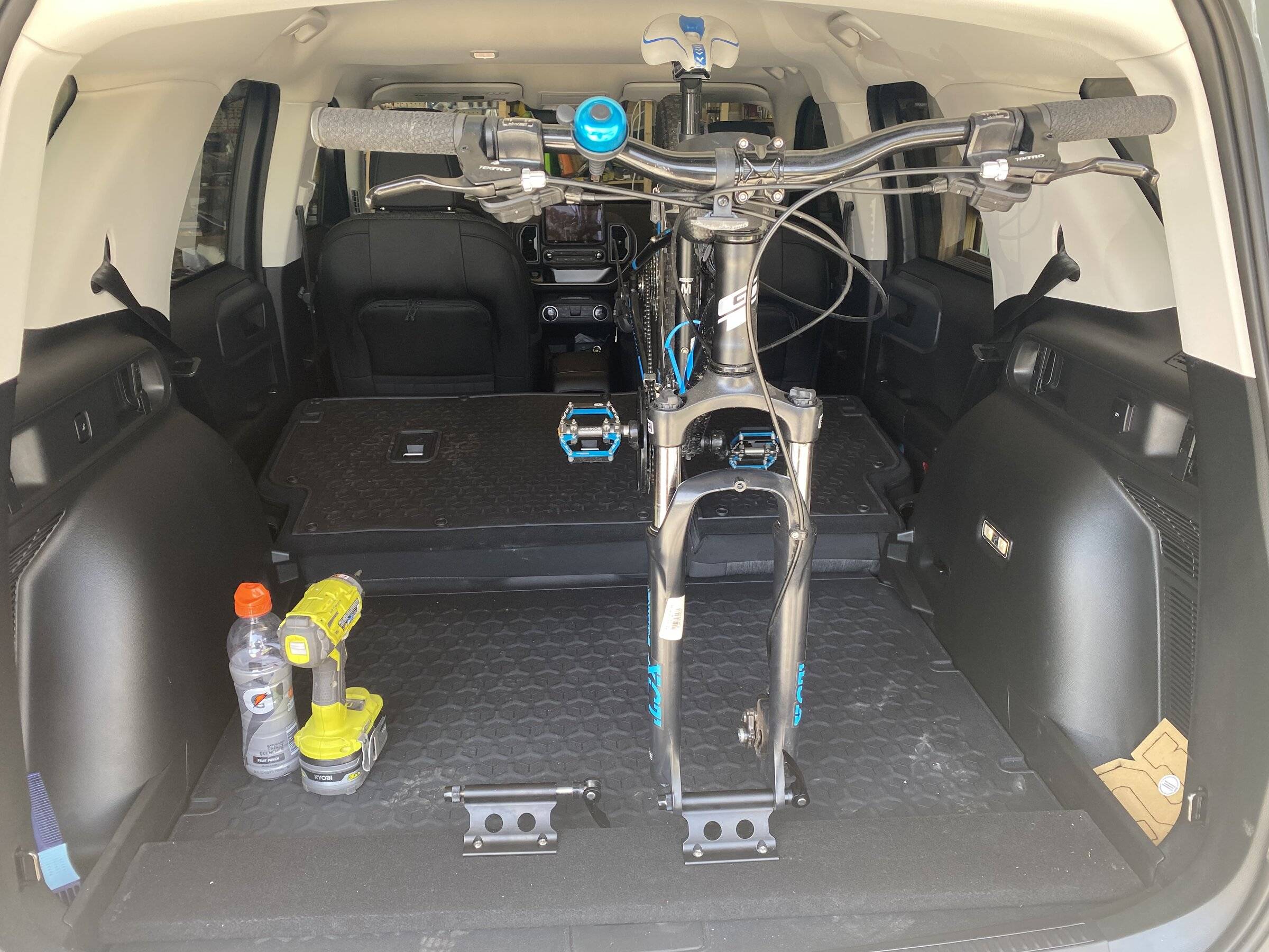 Ford Bronco Sport I made a Bike rack.. stapled and glued some carpet to wood I had. 69D52D2F-39A6-4E62-AF1A-9111DE864699