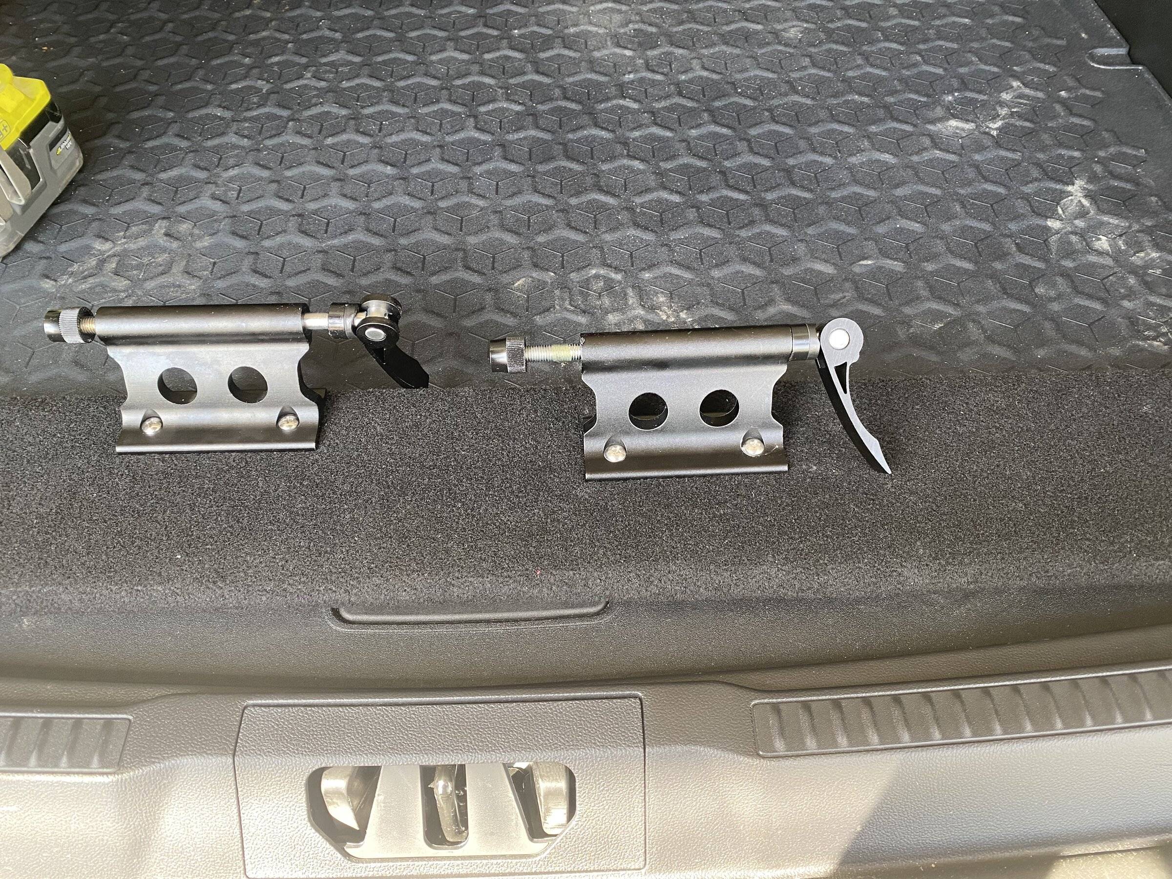 Ford Bronco Sport I made a Bike rack.. stapled and glued some carpet to wood I had. E198EB04-3D8E-4DFE-A7A8-22D0A0BC6F50