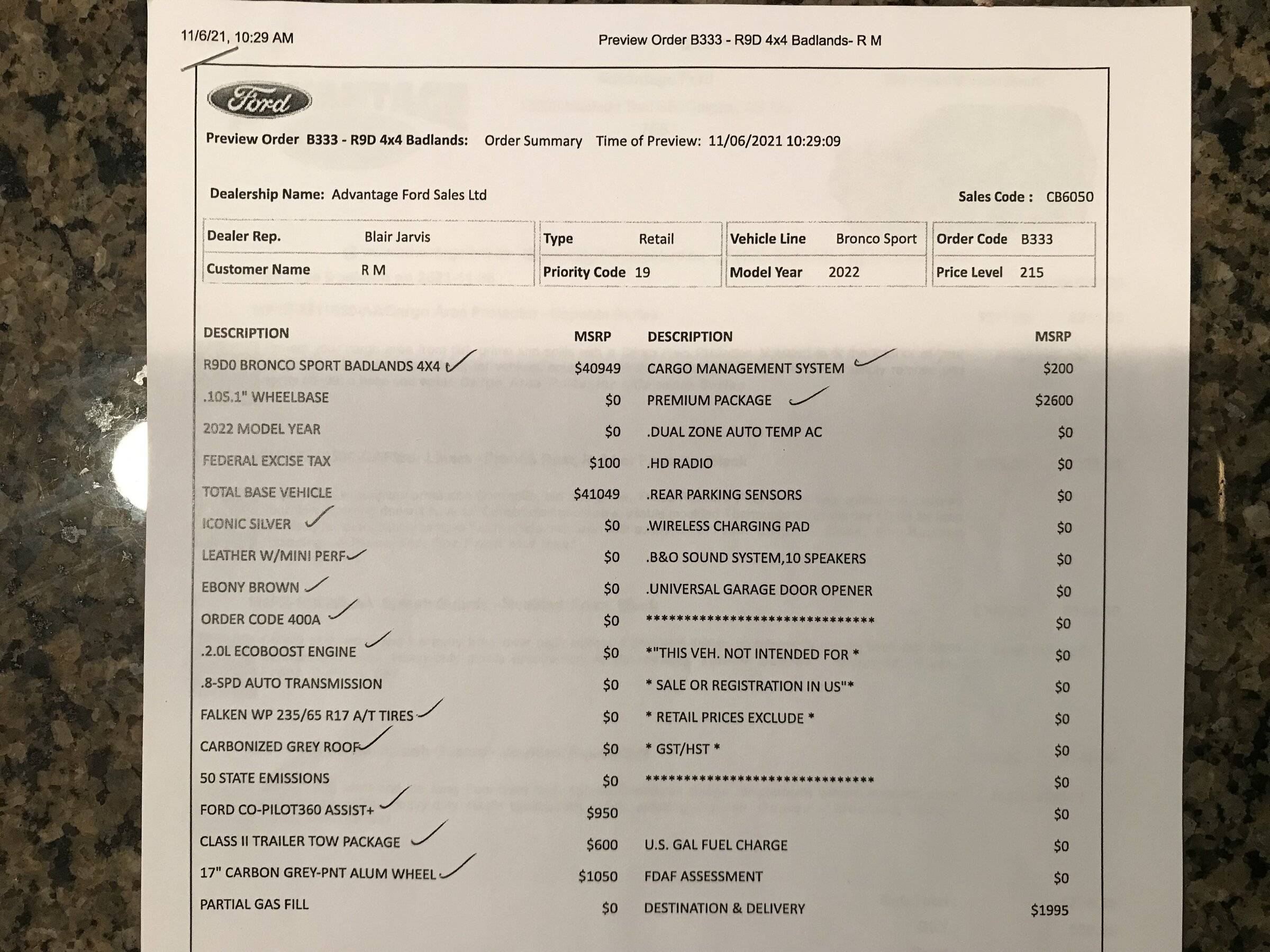 Ford Bronco Sport Ford Bronco Sport ordering process - how should it work? 1651154425451
