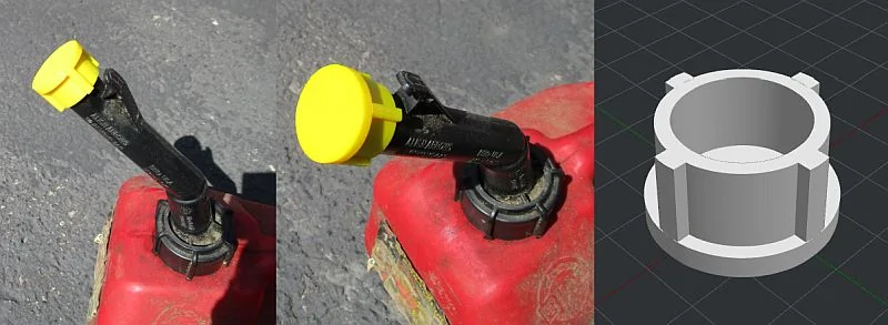 Ford Bronco Sport Spout cap for common plastic gas cans to 3D print real_lif